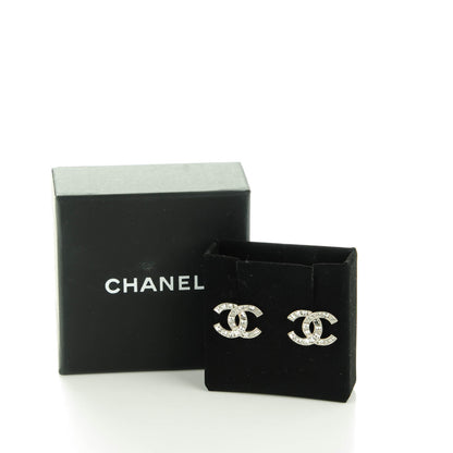 Chanel Baguette Crystal CC Earrings Silver 5 of 5