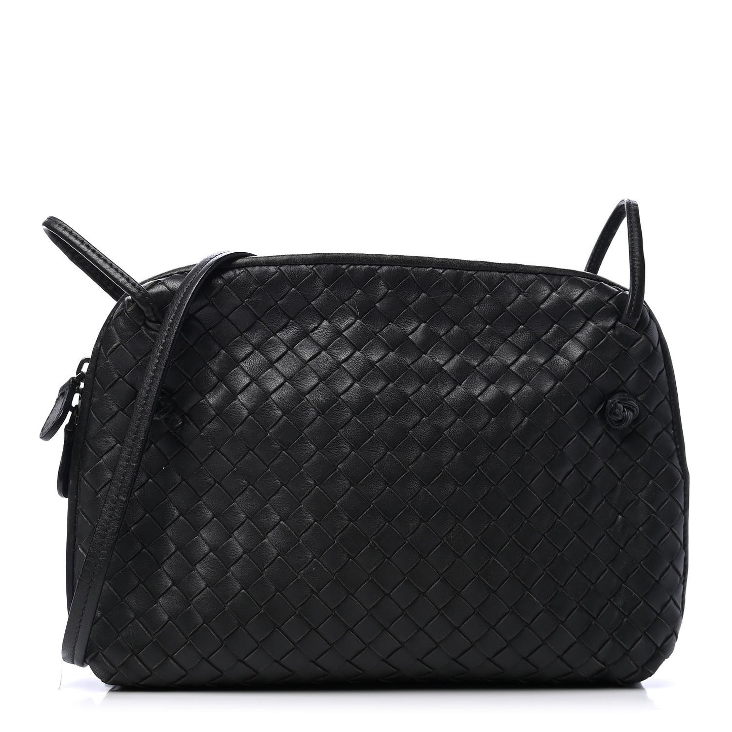 Nappa Intrecciato Pillow Crossbody Messenger Black