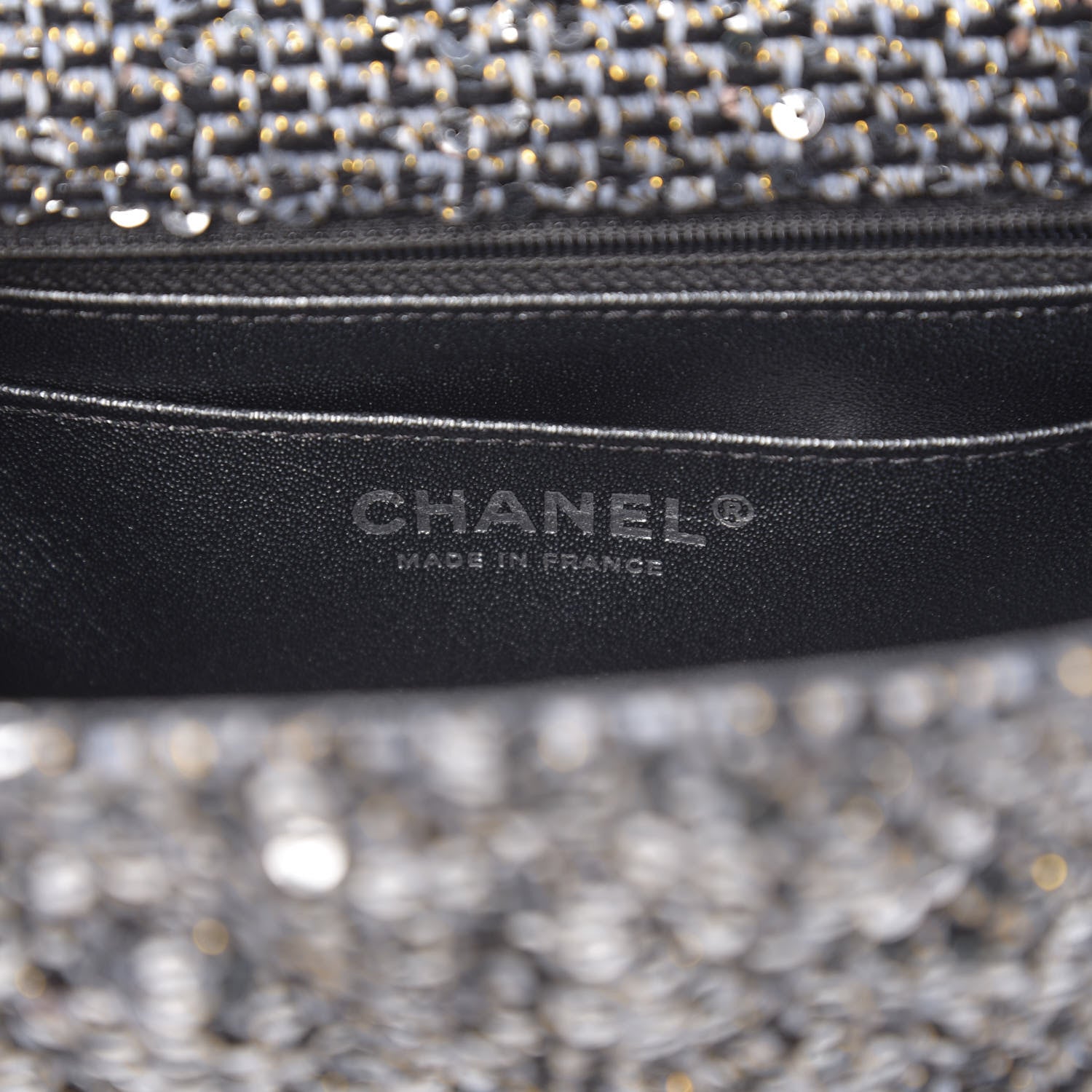 Chanel Tweed Quilted 2.55 Reissue Mini Flap Silver Black Gold 5 of 10