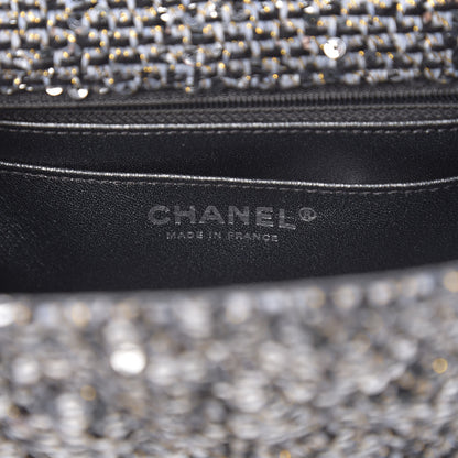 Chanel Tweed Quilted 2.55 Reissue Mini Flap Silver Black Gold 5 of 10