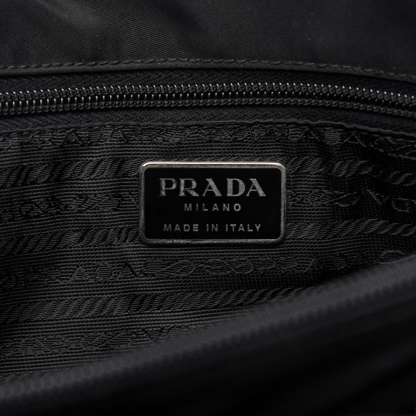 Tessuto Nylon Chain Tote Black