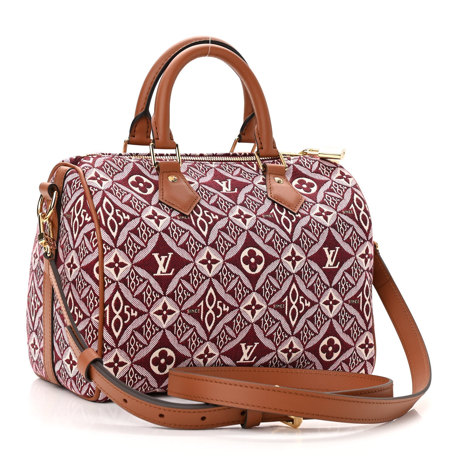 Louis Vuitton Jacquard Since 1854 Speedy Bandouliere 25 Bordeaux 3 of 10