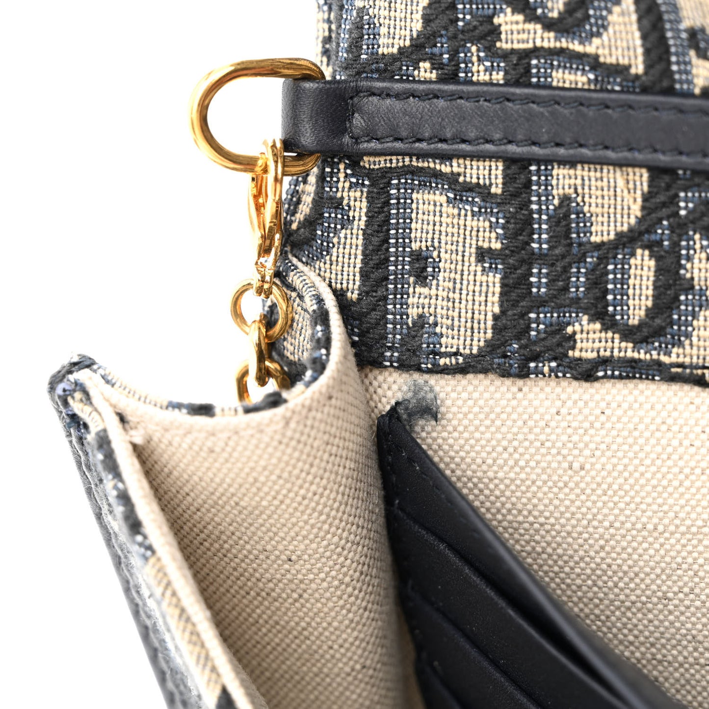 Oblique Bobby East West Pouch With Chain Blue