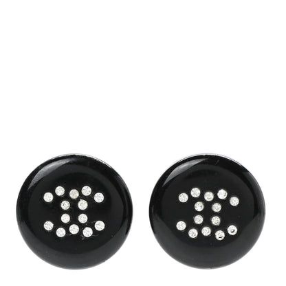 Chanel Resin Crystal CC Earrings Black 1 of 4