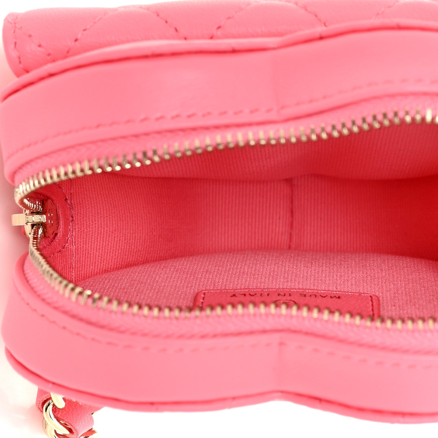 Chanel Lambskin Quilted CC In Love Heart Waist Belt Bag With Chain Pink 5 of 11