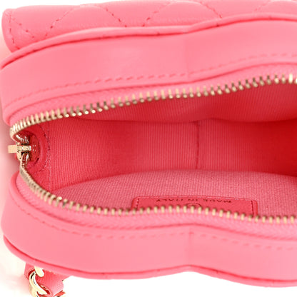 Chanel Lambskin Quilted CC In Love Heart Waist Belt Bag With Chain Pink 5 of 11