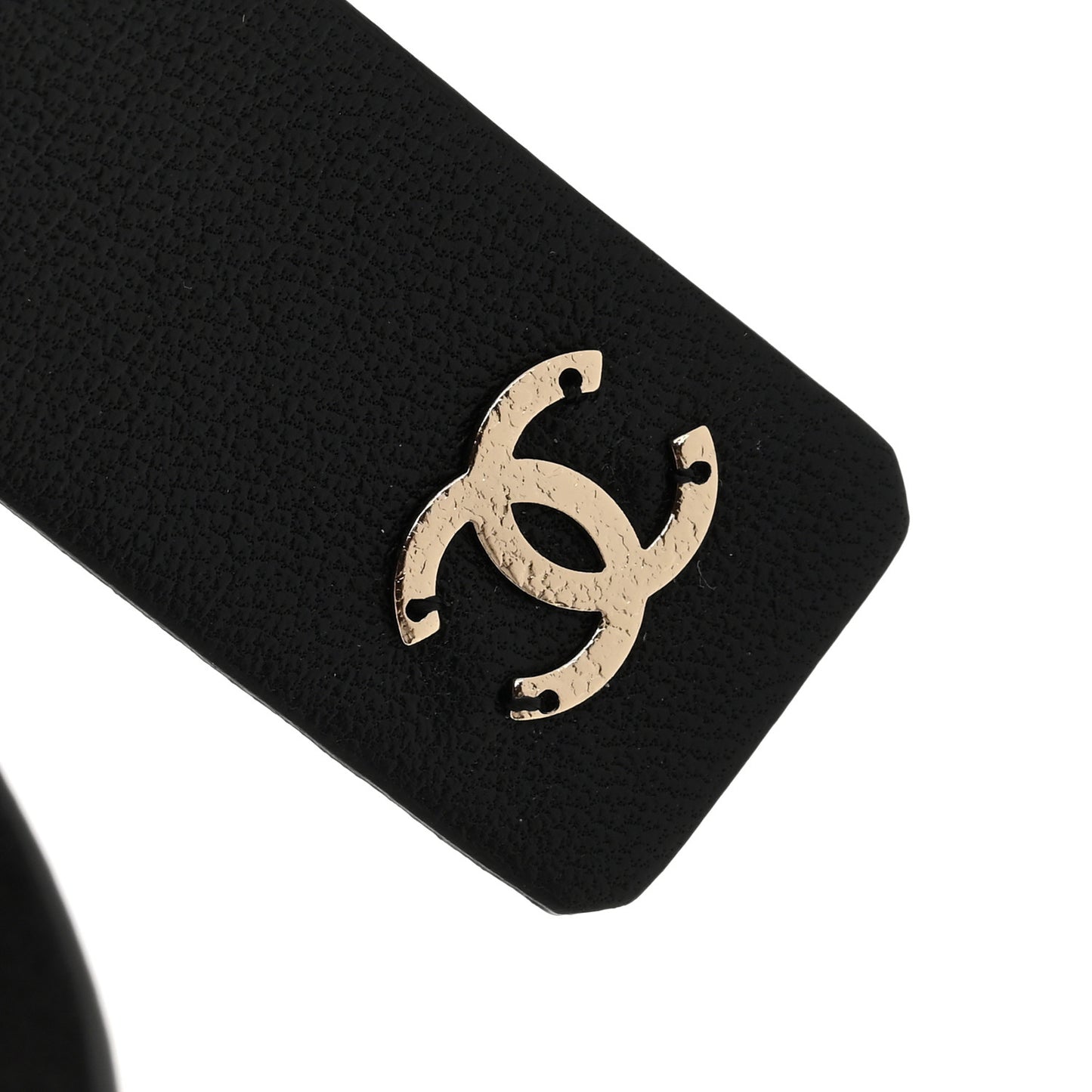 Lambskin Pearl CC Chain Belt XS Black