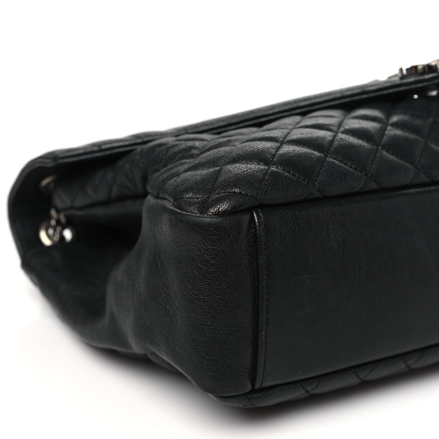 Saint Laurent Calfskin Mixed Matelasse Triquilt Large Monogram Satchel Black 9 of 10