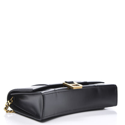 Balenciaga Shiny Box Calfskin Small Hourglass Evening Chain Bag Black 4 of 9
