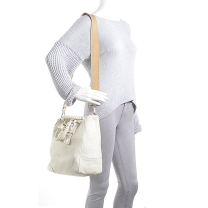 Prada Vitello Daino Braided Tote Bianco 2 of 9