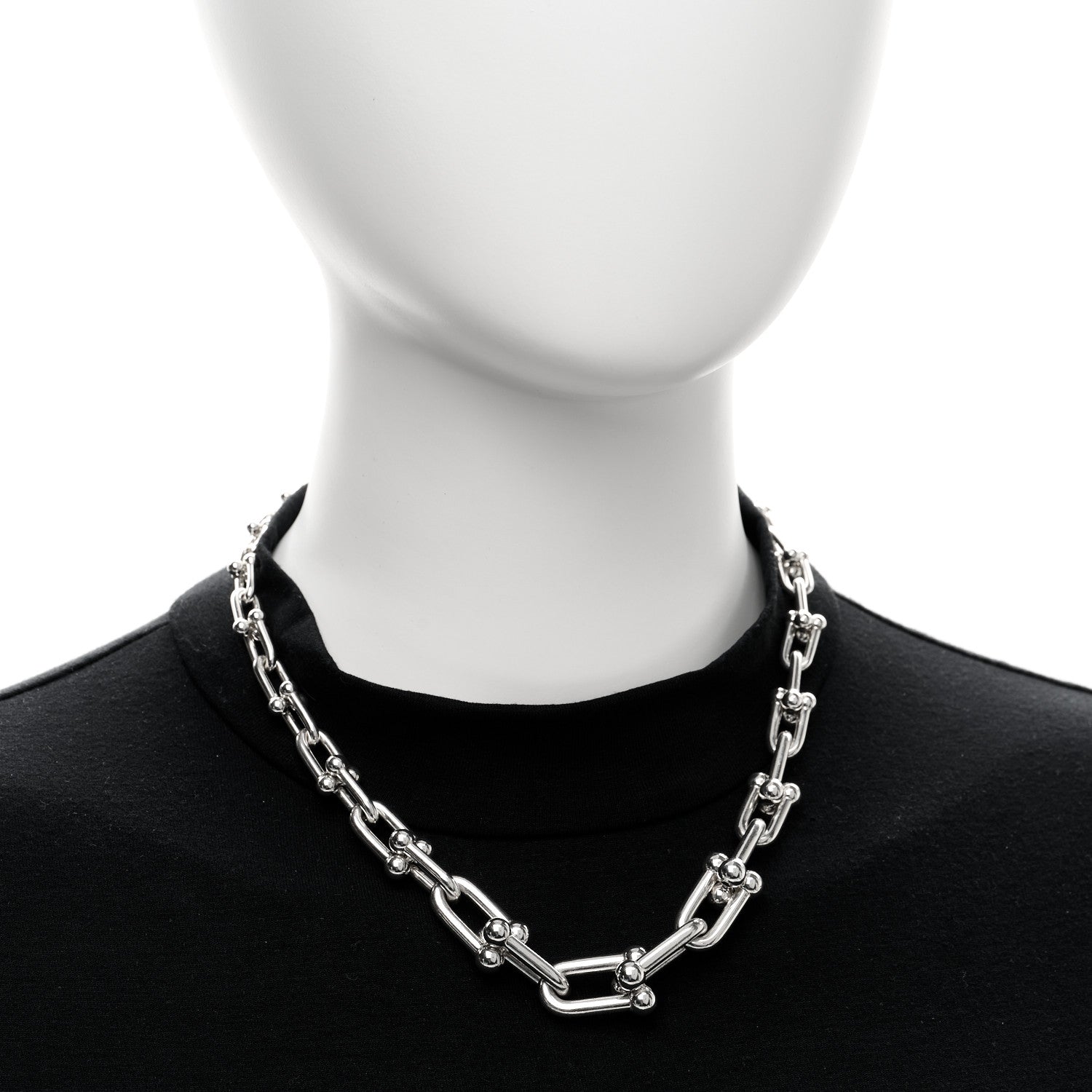 Tiffany Sterling Silver HardWear Graduated Link Necklace 1693013
