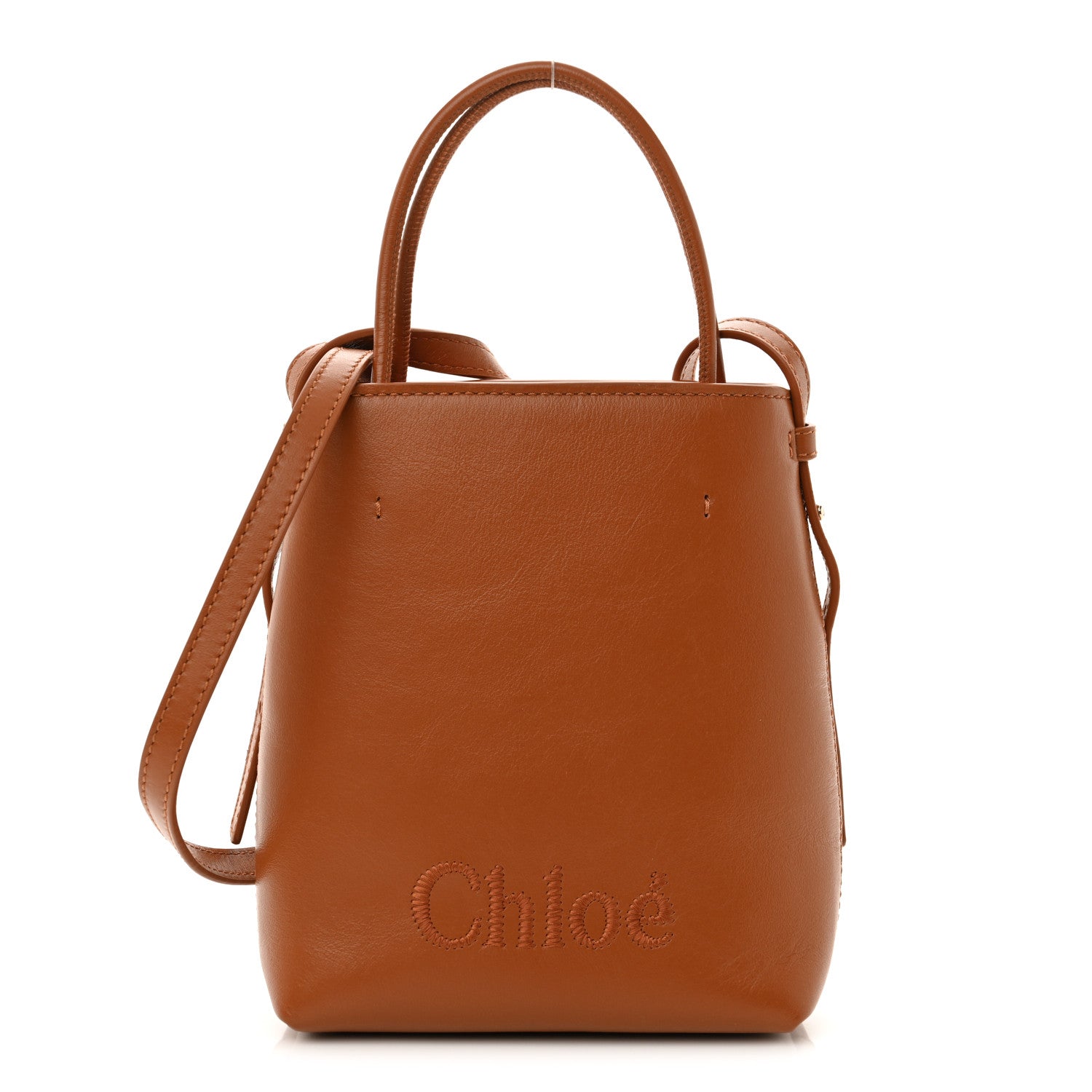 Chloe Shiny Calfskin Micro Sense Tote Bag Caramel 1 of 10