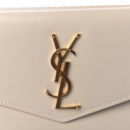 Saint Laurent Smooth Shiny Calfskin Monogram Uptown Wallet Crema Soft 10 of 12