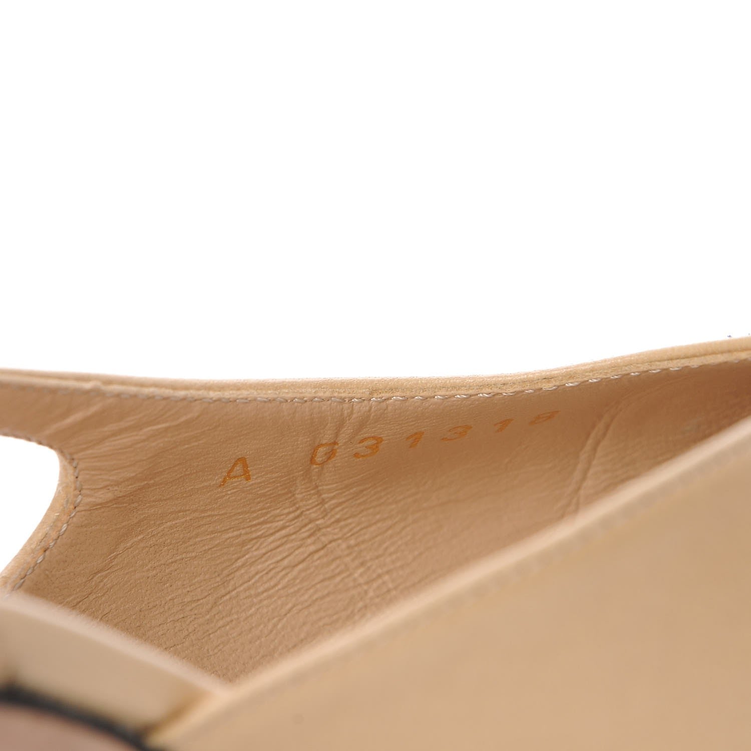 Chanel Goatskin Grosgrain Cap Toe CC Slingback Pumps 38 Beige Black 10 of 13