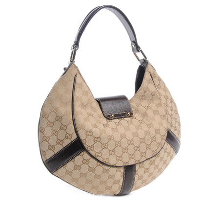 Gucci Monogram Horsebit Web Hobo Brown 3 of 7