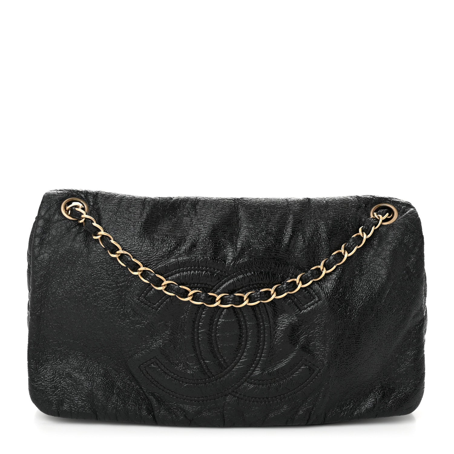 Chanel Vinyl Medium Rock and Chain Flap Black Black 1 of 11
