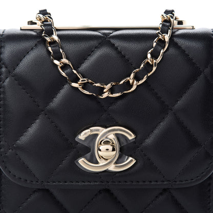 Chanel Lambskin Quilted Mini Trendy CC Chain Wallet Black 10 of 11