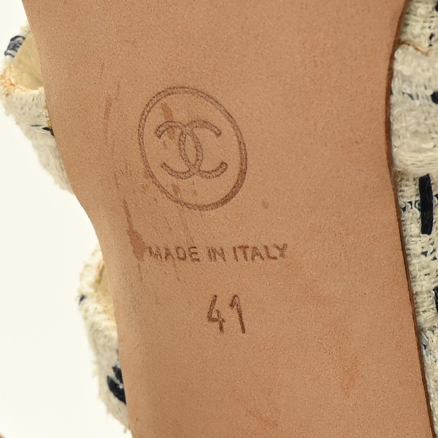 Chanel Metallic Tweed Gladiator Chain Sandals 41 Beige 8 of 8