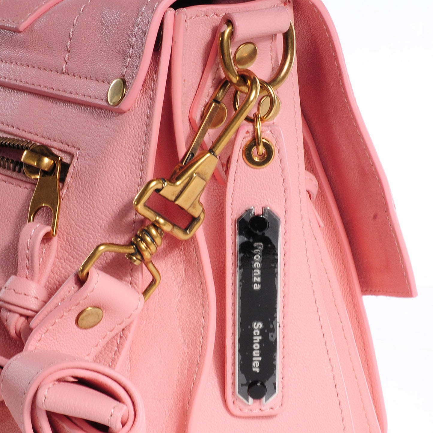 Lambskin PS1 Large Satchel Piglet Pink
