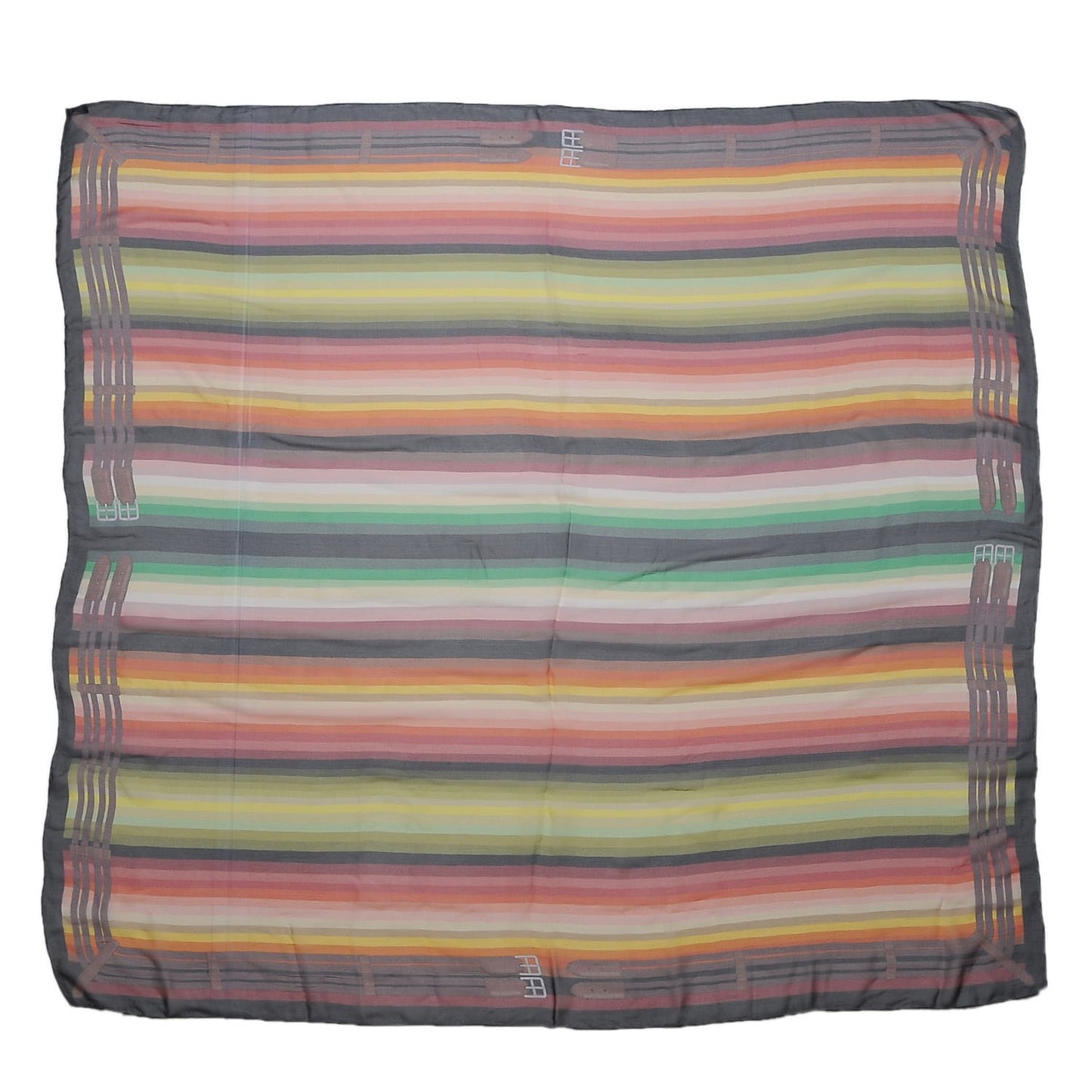 Silk Mousseline Rayures Mexicaines Shawl 140
