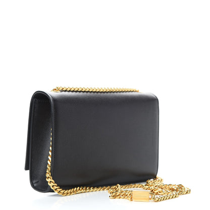 Saint Laurent Grain De Poudre Small Classic Monogram Kate Tassel Satchel Black 3 of 8