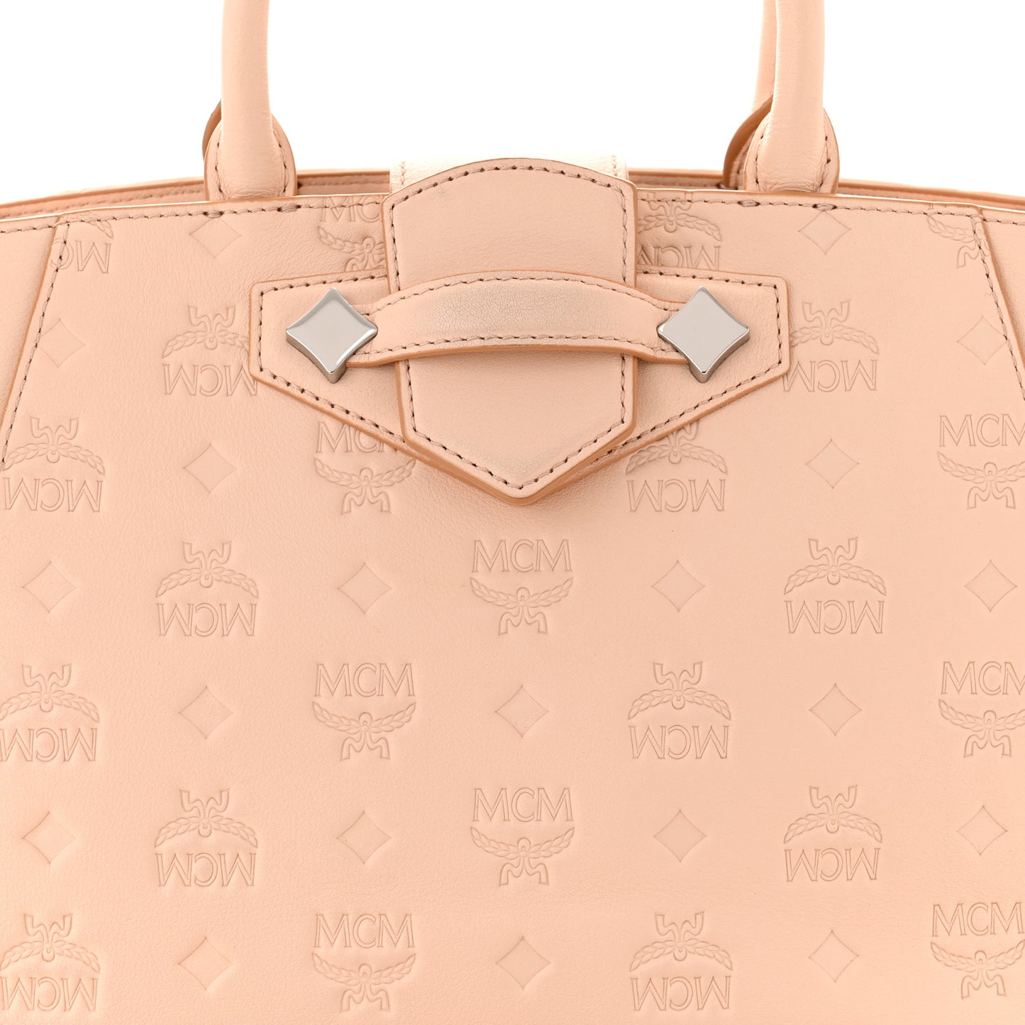 Calfskin Ottomar Monogram Medium Essential Tote Bisque