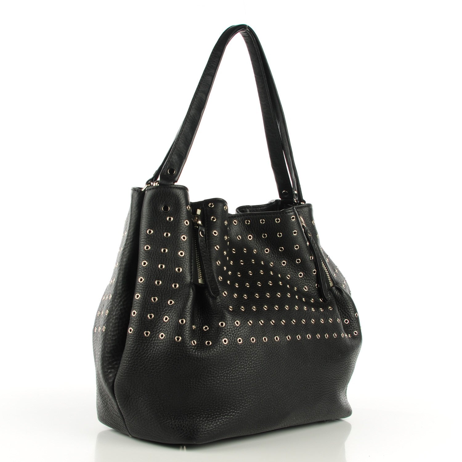 Burberry Calfskin Grommet Medium Maidstone Shoulder Bag Black 3 of 8