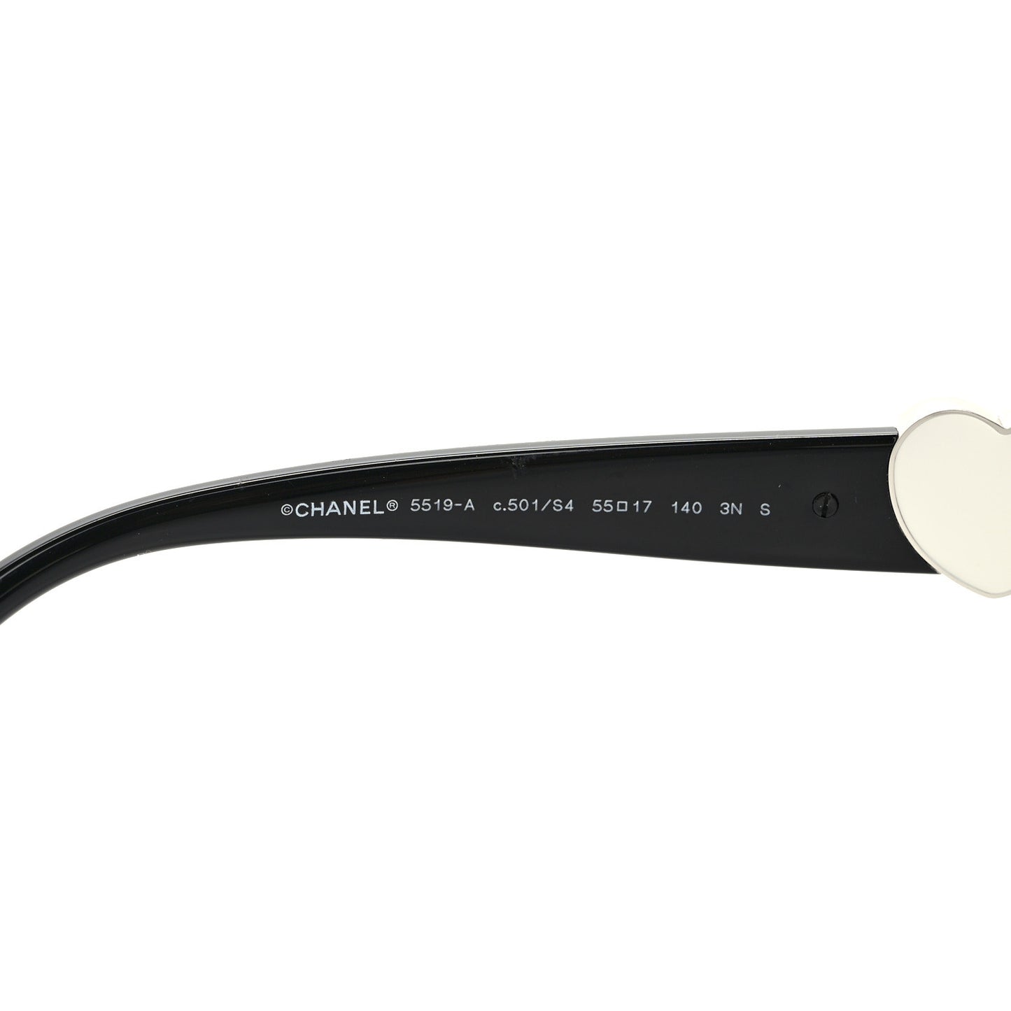 Acetate Square CC Heart Sunglasses 5519 Black