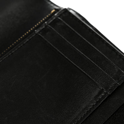 Saint Laurent Lambskin Matelasse Chevron Monogram Compact Tri Fold Wallet Black 9 of 11