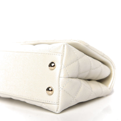 Chanel Iridescent Caviar Quilted Extra Mini Coco Handle Flap Ivory 9 of 11