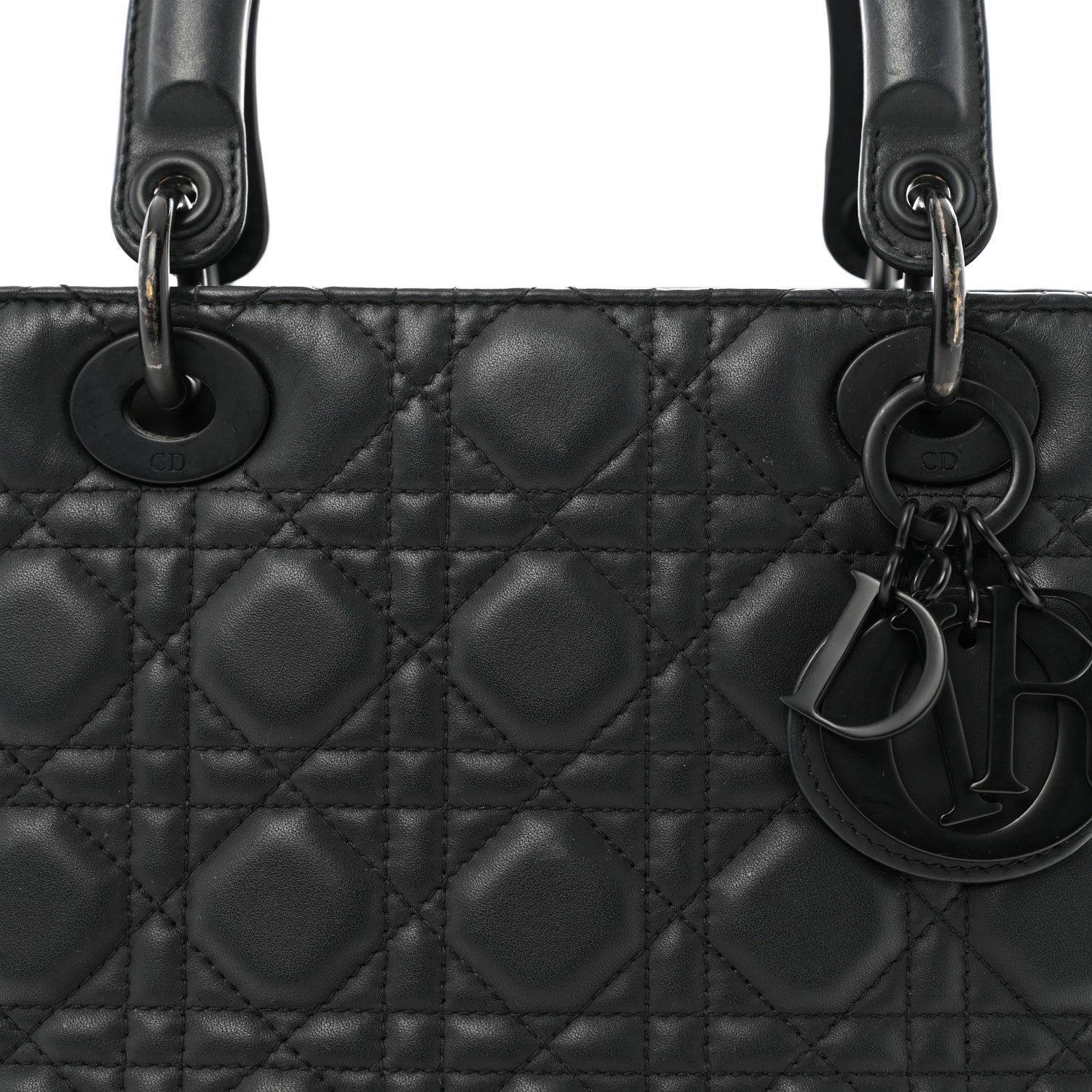 Christian Dior Ultra Matte Calfskin Cannage Medium Lady Dior Black 8 of 14
