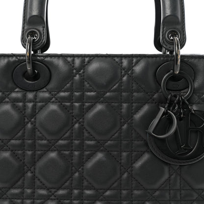 Christian Dior Ultra Matte Calfskin Cannage Medium Lady Dior Black 8 of 14