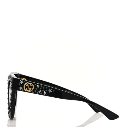 Gucci Acetate Stars Cat Eye Sunglasses GG0116S Black 3 of 9