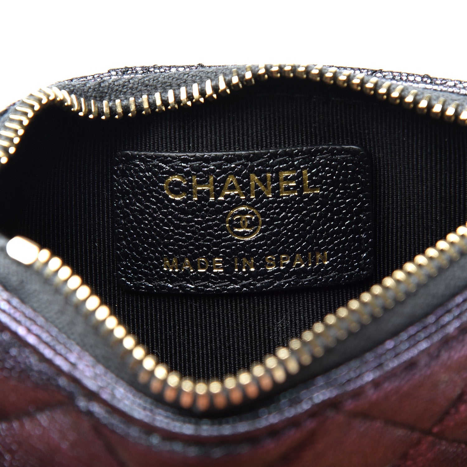 Chanel Iridescent Caviar Quilted Flap Zip Card Holder Black 5 of 7