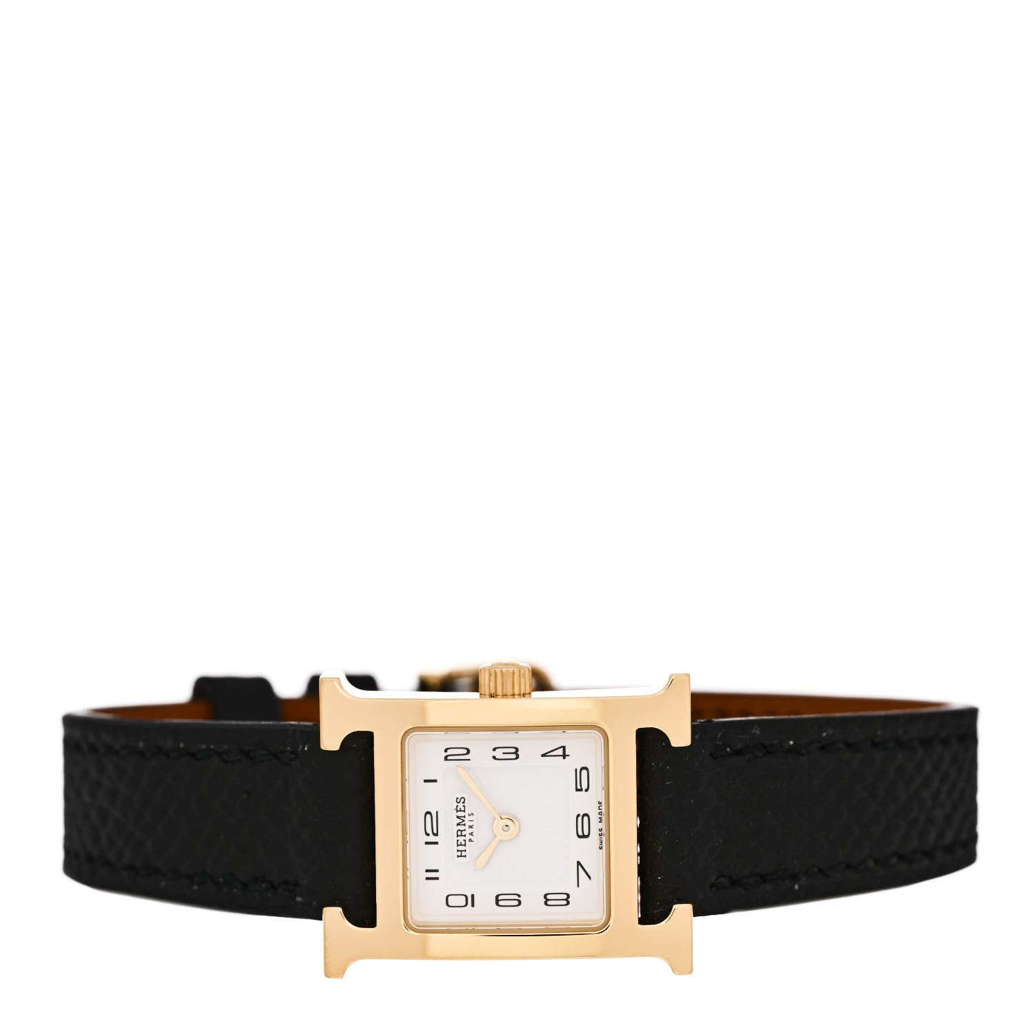 Hermes Stainless Steel Epsom 17.2mm Heure H Hour Quartz Watch Noir 2 of 5