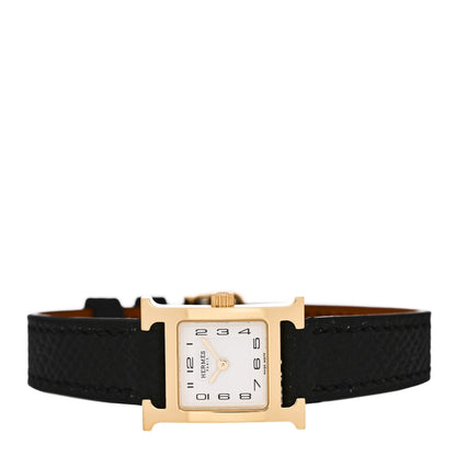 Hermes Stainless Steel Epsom 17.2mm Heure H Hour Quartz Watch Noir 2 of 5