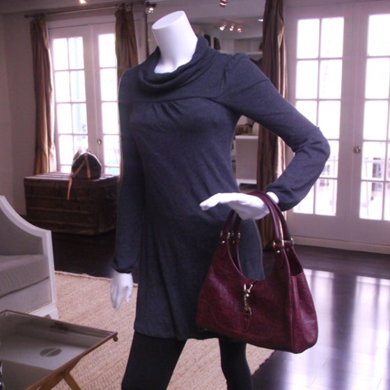 Leather Embossed Glam Bardot Tote