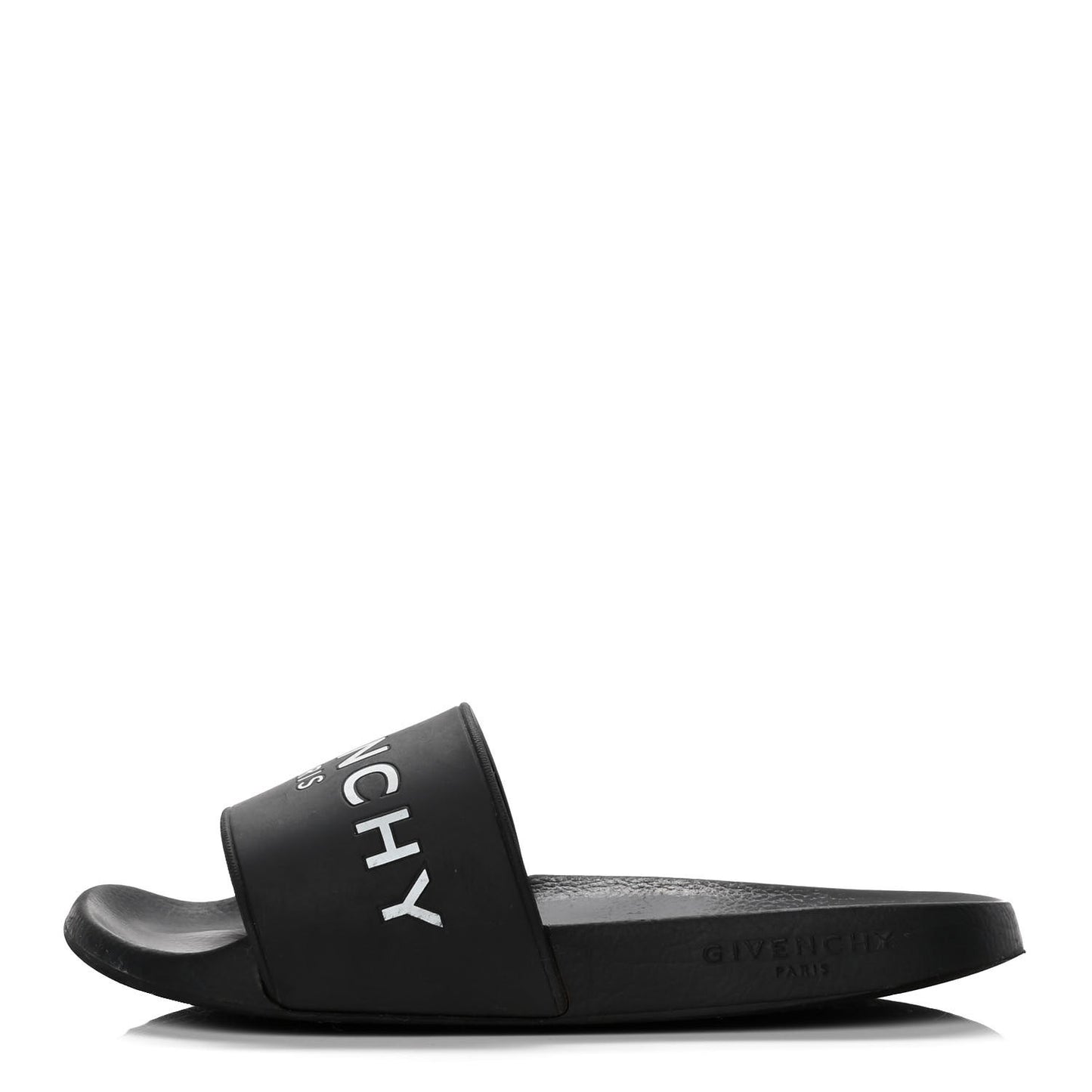 Rubber Logo Pool Slide Sandals 38 Black