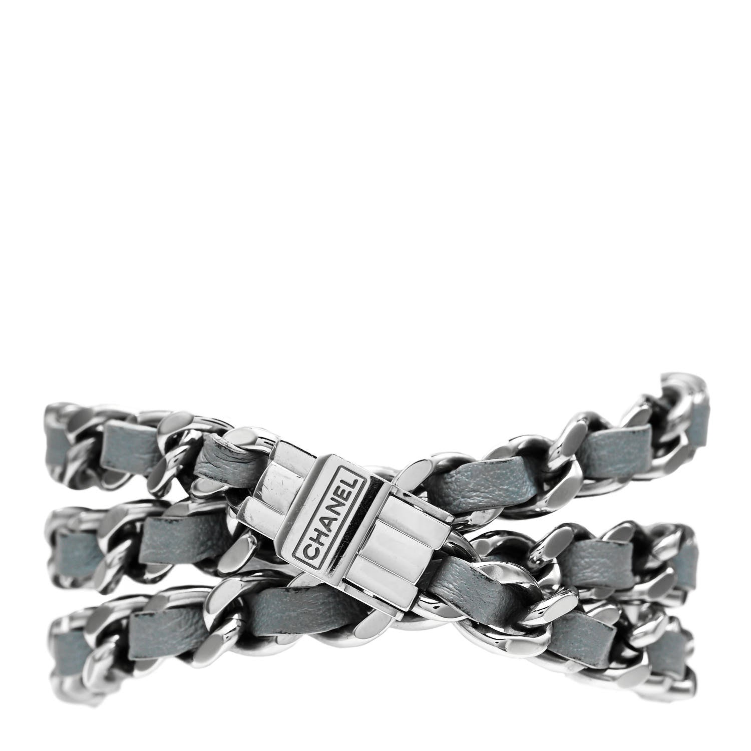 Chanel Stainless Steel Lambskin 16mm Premiere Rock Triple Row Quartz Watch Grey 3 of 5