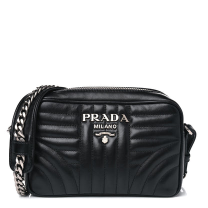 Prada Soft Calfskin Diagramme Crossbody Bag Black 1 of 9