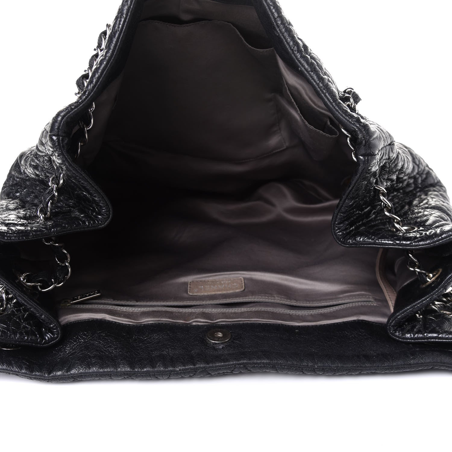 Chanel Vinyl Graphic Edge Tote Black 5 of 13