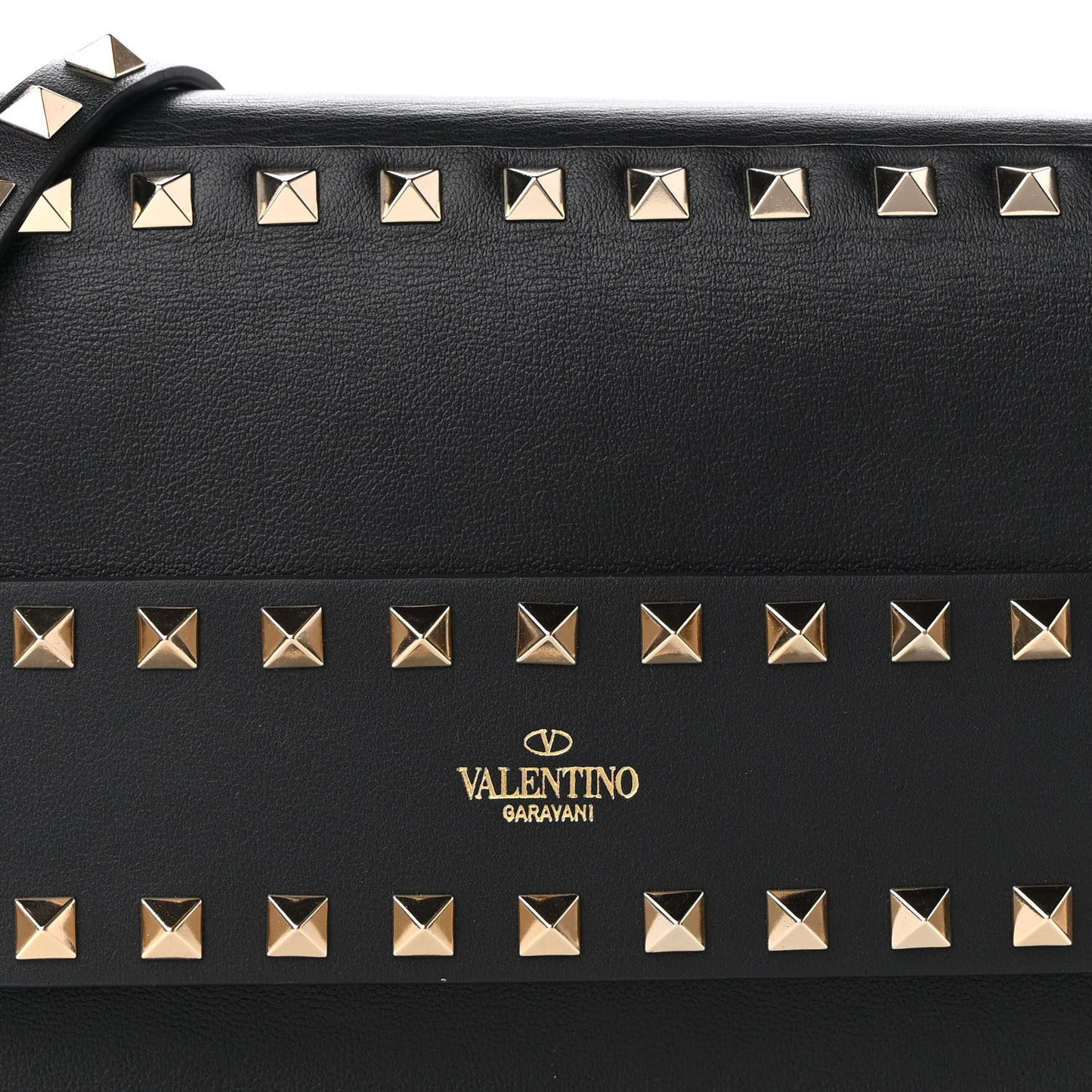 Vitello Rockstud Side Slip Crossbody Black