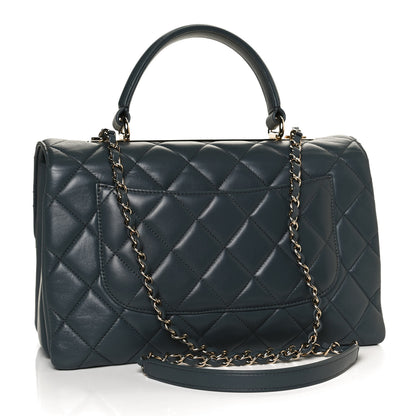 Chanel Lambskin Quilted Medium Trendy CC Flap Dual Handle Bag Blue 2 of 10