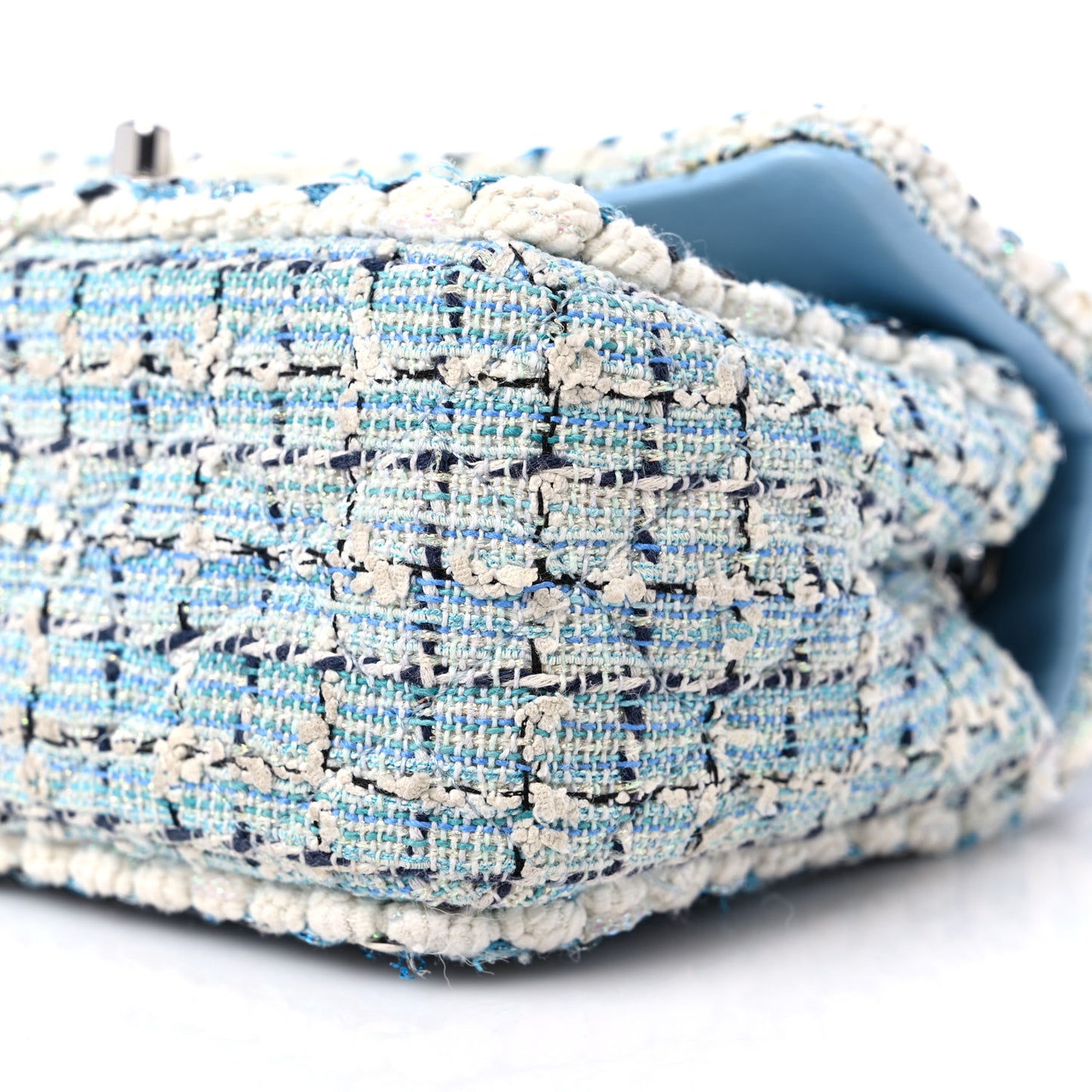 Tweed Braid Mini Flap Blue White Navy