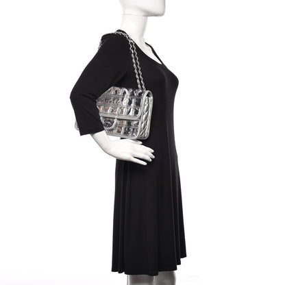 Chanel Vinyl Large Ice Cube Flap Silver 2 of 10