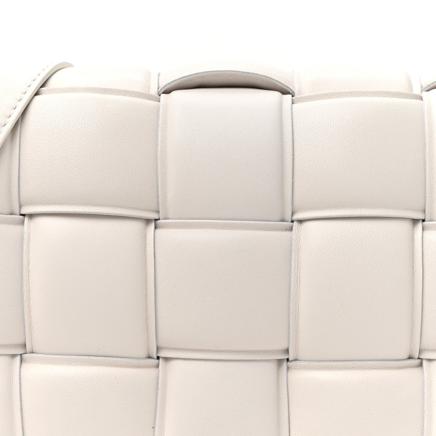Nappa Maxi Intreccio Padded Cassette Crossbody Bag Chalk