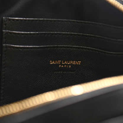 Saint Laurent Calfskin Suede Matelasse Monogram Mini Lou Camera Bag Black 6 of 11