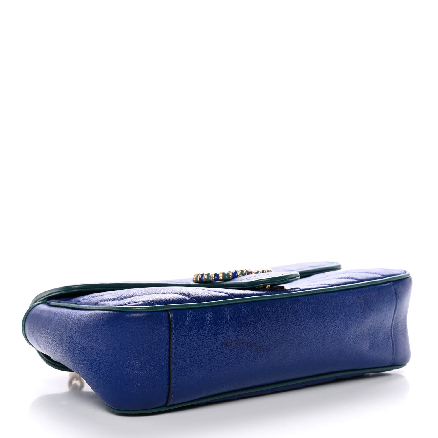 Gucci Azalea Calfskin Enamel Matelasse Diagonal Small Torchon GG