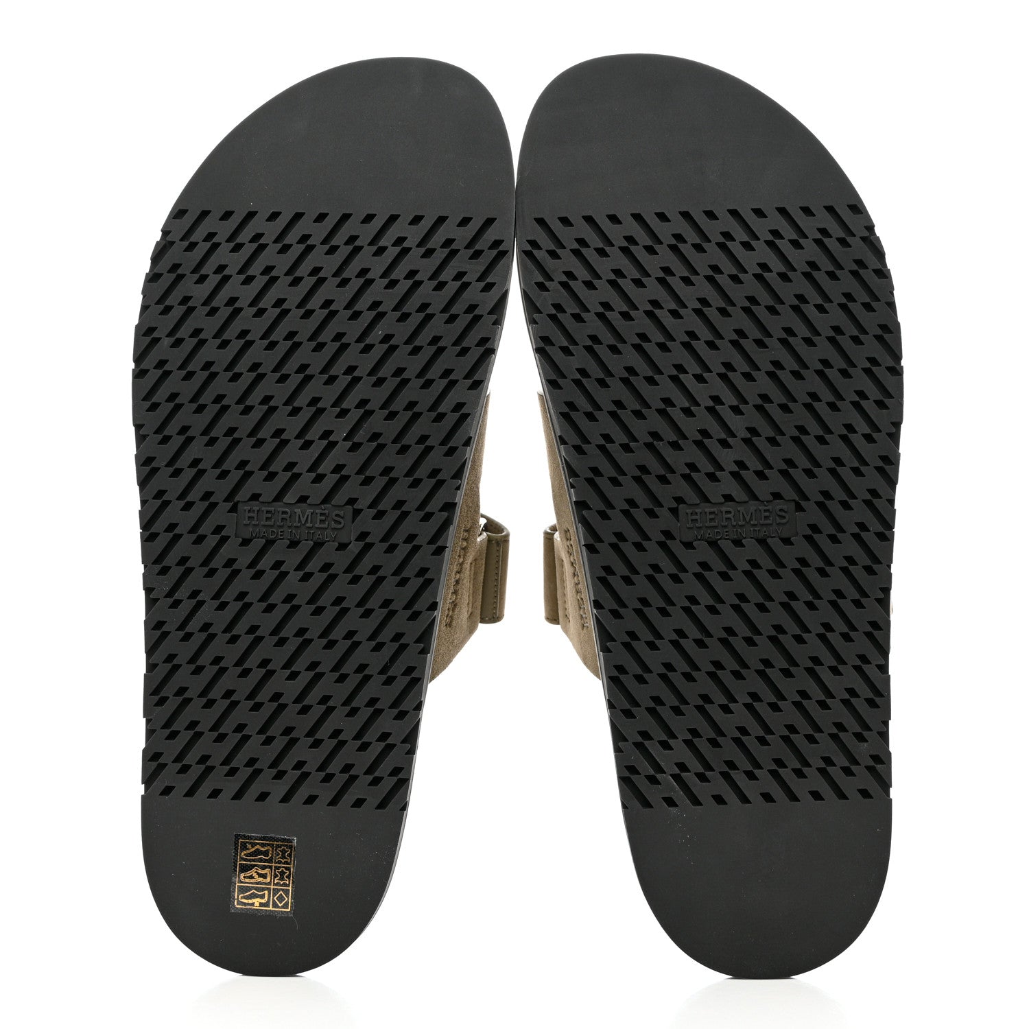 Hermes Suede Goatskin Mens Chypre Sandals 43.5 Vert Army 5 of 9