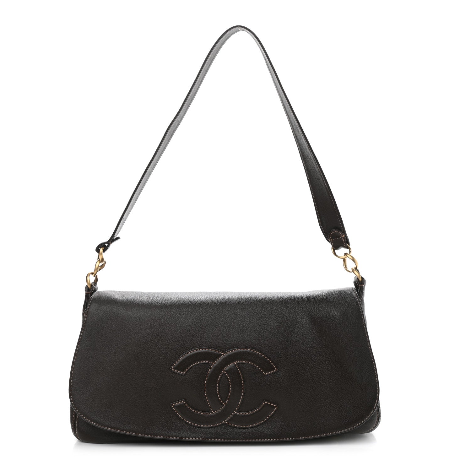 Chanel Calfskin Large Satchel Brown 1 of 9